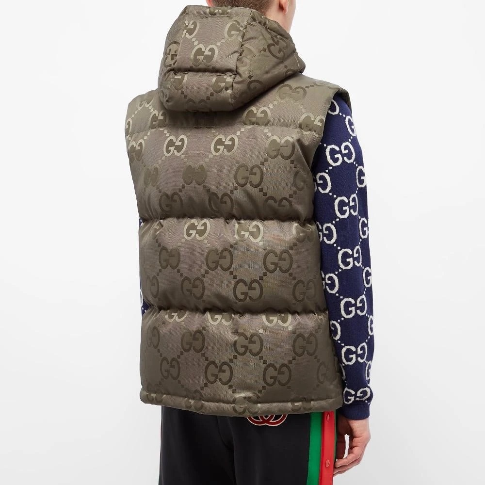 Gucci Green Hooded Puffer Vest - Picture 2 of 5